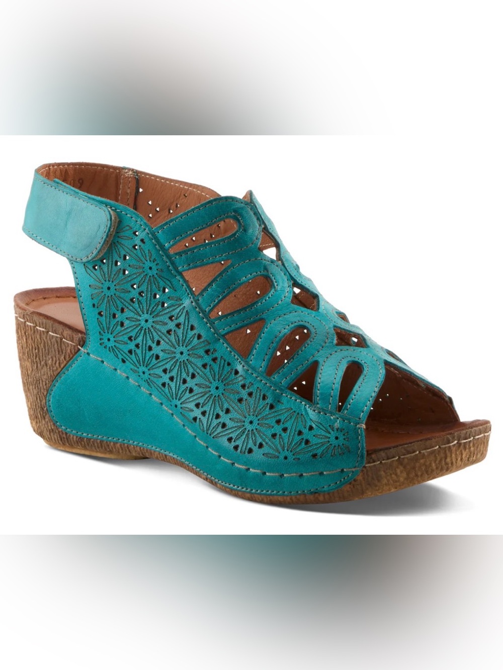 NWOB! Spring Step INOCENCIA Platform Sandals, 41(9.5-10), TURQUOISE